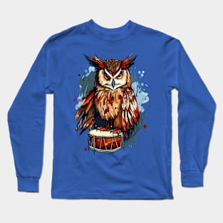 Owl And Drum Long Sleeve T-Shirt